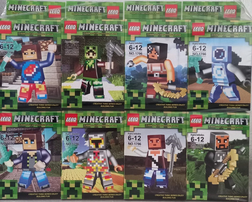 Kit 8 Peças De Bonecos Lego Minecraft Kit Lego Minecraft